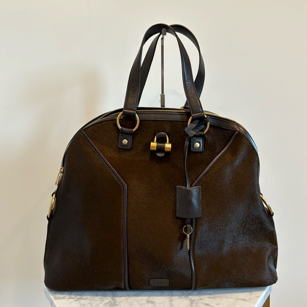 Chocolate Brown Pony YSL Muse bag